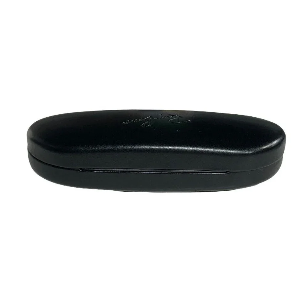 Genuine Ray Ban‎ Hard Clamshell Eyeglasses Case Black Faux Leather + Lens Cloth